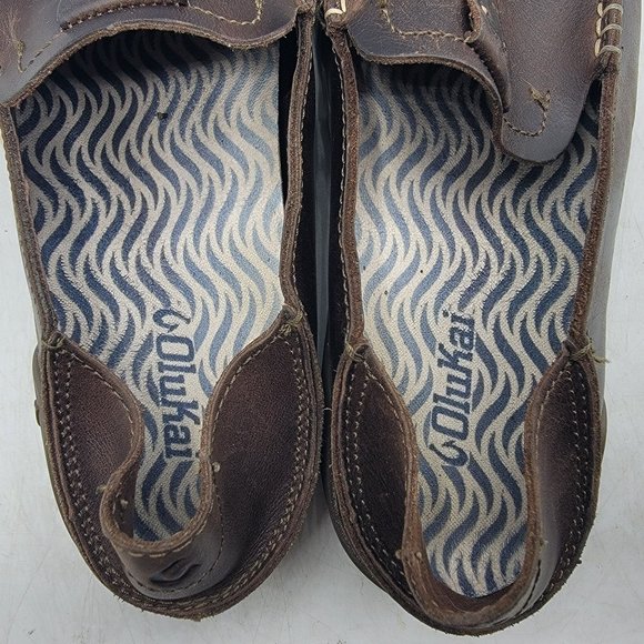 Olukai Kakaha Mens 10 Brown Leather Slip On Shoes Casual Comfort 10490-4848 main image 13